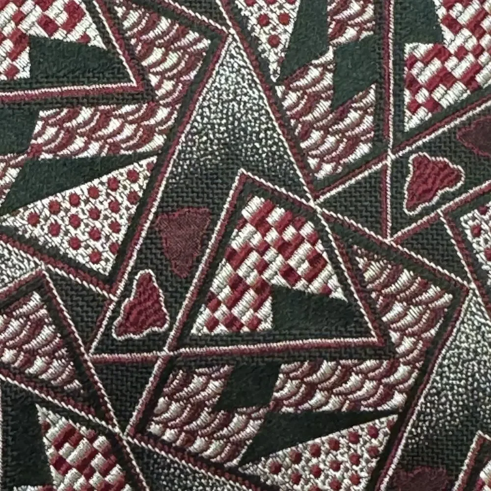 Rare VTG Polo Ralph Lauren Jacquard Woven Silk Tie Hand Made Geometric Abstract